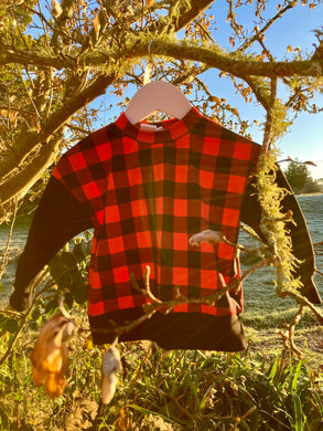 Red and Black Check Oversized Sweatshirt