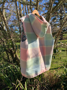 Womens Woollen Vest Pastel Check