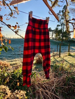 Red and Black Check Harem Pants