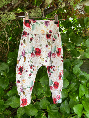 Floral drop crotch pants