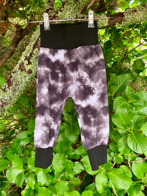 Black and White tie dye drop crotch pants
